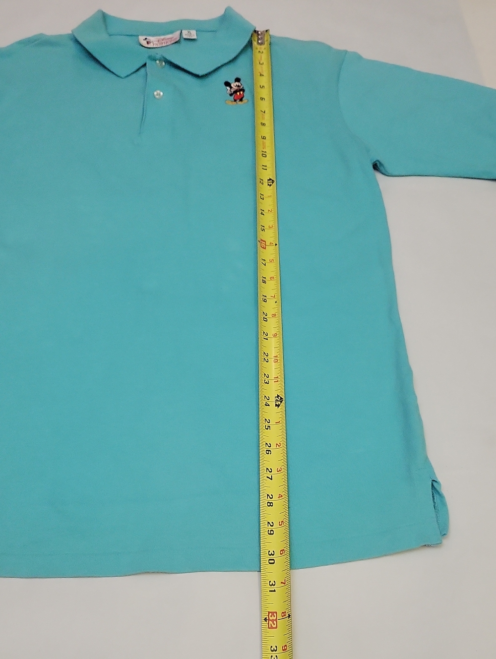 Vintage Disney  Chest Logo Mickey Mouse Polo Shirt Mens Size X- Large Blue USA - Picture 5 of 9